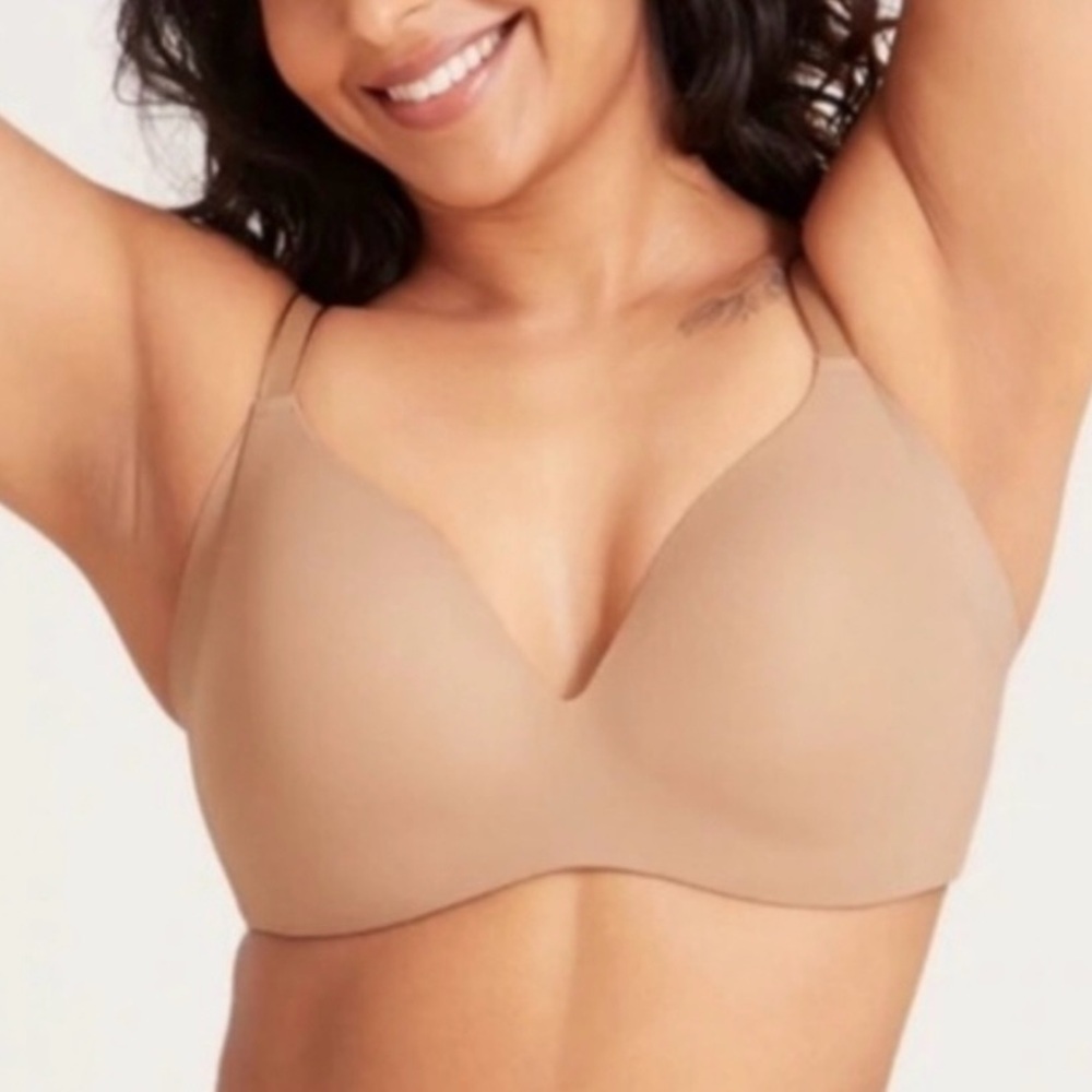 KNIX Wingwoman Nude Contour Wireless Bra Size 8 36-38 DD/E